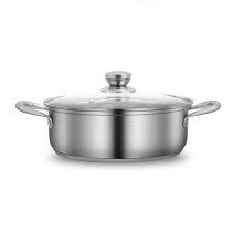 Stainless Steel Braising Pan With Toughened Glass Lid And Heat Resistant Handles 32 Cm Diameter Silver