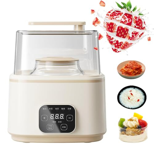 Yogurt Maker 1L/2L Automatic Fermentation Machine With 5 Presets And LED Touch Panel For Yogurt Rice Wine Fruit Vinegar
