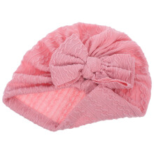 Newborn ' Vlinderstrik Gebreide Hoed Warm Hoofddeksel Zachtpink