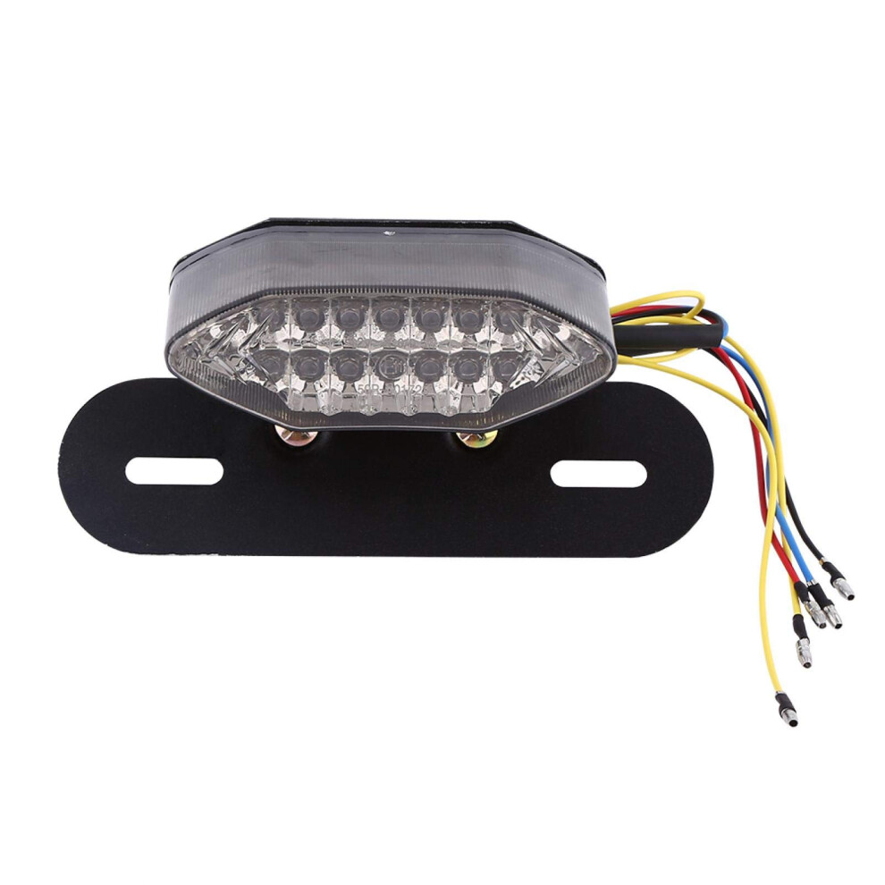 Motorcycle Tail 16 Led, Integrated Brake 12V License Plate Holder, Shell, Quad Atv Light/Gray 9084446560916