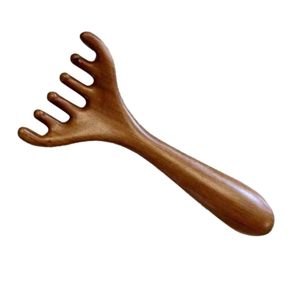 Wooden Scalp Massage Comb Natural Wide Tooth Acupoint Massager For Meridian Stimulation Portable Head Massage Tool