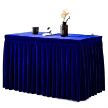 Table Skirts Royal Blue Velvet Conference Tablecloth 140x40x75cm Solid Color Table Cover for Exhibitions