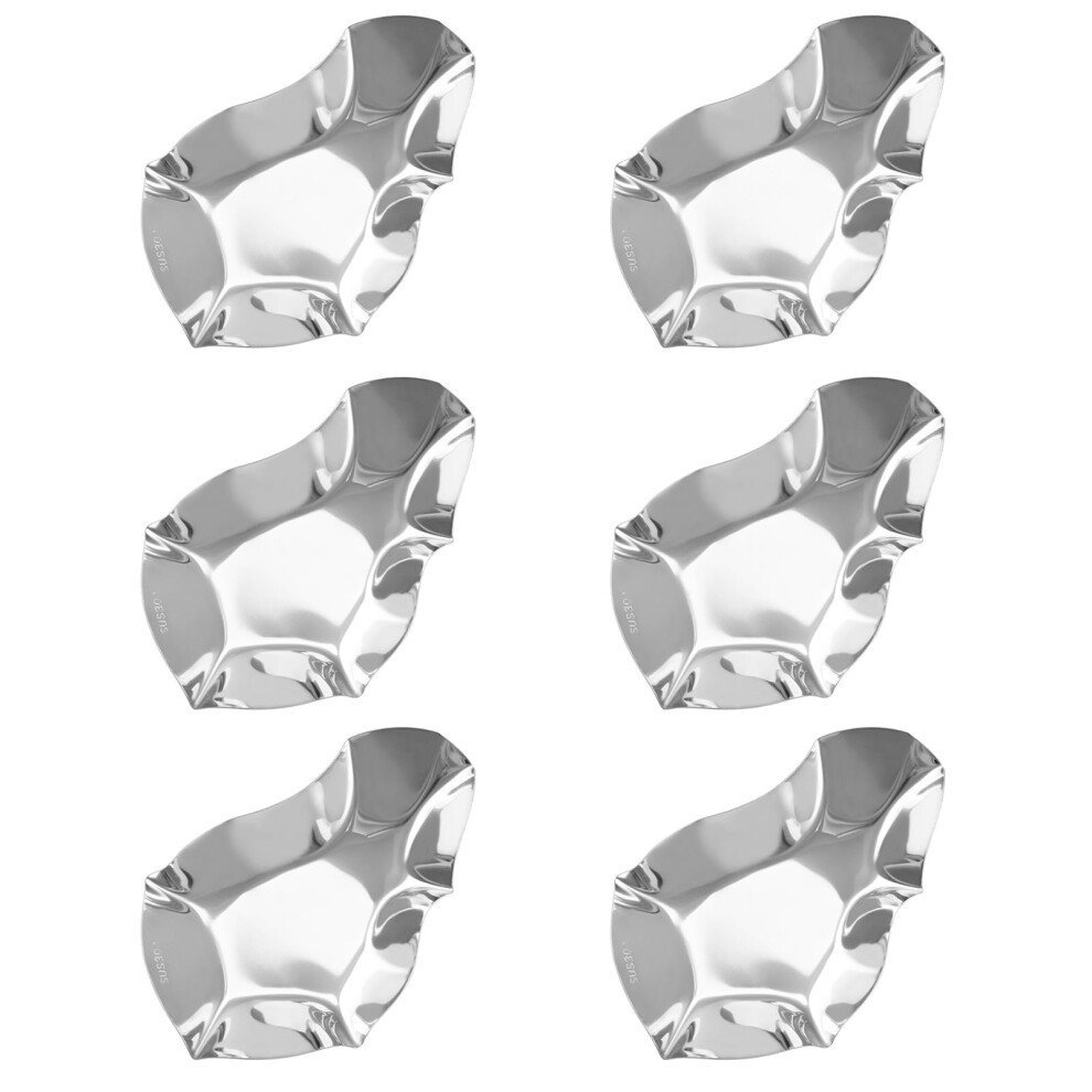 304 Stainless Steel Oyster Dishes Set Of 6, Portable Seafood Serving Plates For Oysters, Dipping Sauces-image-OPC-PMDHDDY-NEW
