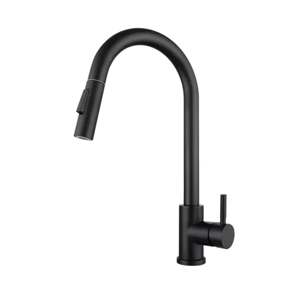 Black Kitchen Faucet With Flexible Pull-Out Dual-Mode Spout, Hot And Cold Stainless Steel Mixer Tap 9354506481087