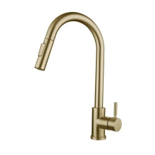 Pull-Out Kitchen Faucet Black Brushed Finish SUS304 Stainless Steel Hot Cold Chrome Mixer