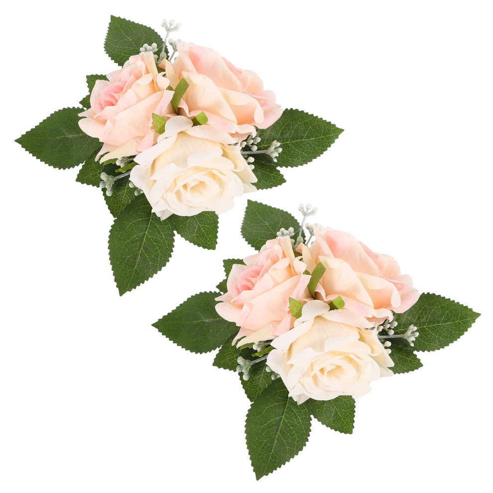 2 Sztuki Sztuczne Kwiaty Na Ciasto, WystróJ ŚLubny, Rekwizyt Do Sesji-image