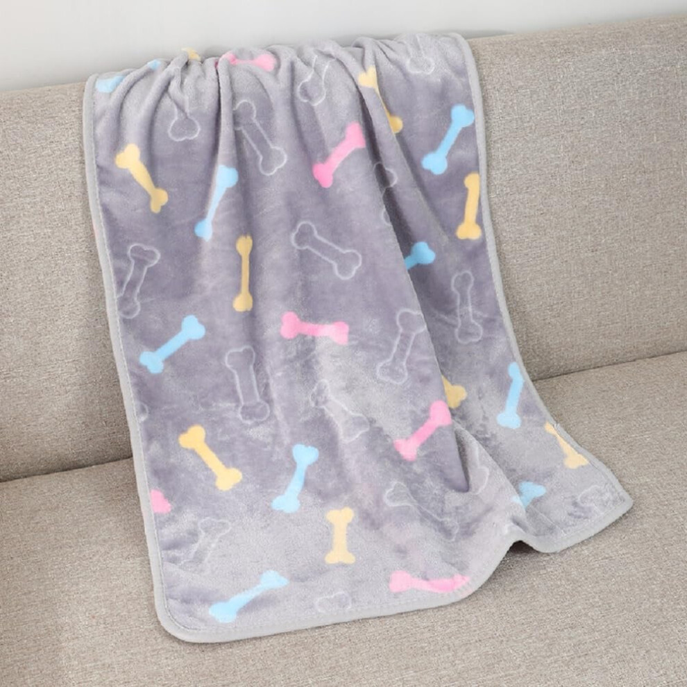 Pet Blankets For Cats And Dogs, Thickened Flannel Paw Print Blankets, Gray A Size L-image-OPC-PMDHFYT-NEW