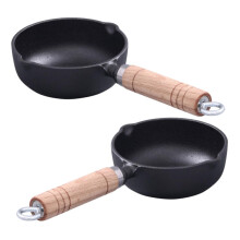 Mini Cast Iron Skillet 2-Piece Set, Cast Iron Frying Pan, Oil Warmer For Egg Cheese Dumplings