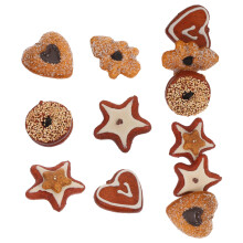 2 sets künstliche schokoladenkekse mit weihnachtsformen, lebensmittelmodell