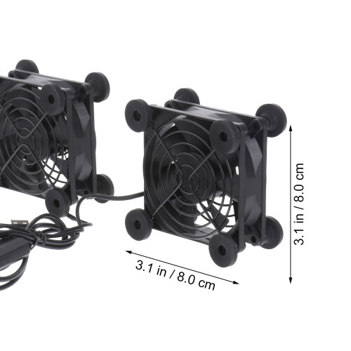 Router Cooling Fan USB Stil Zwart Ventilator 1