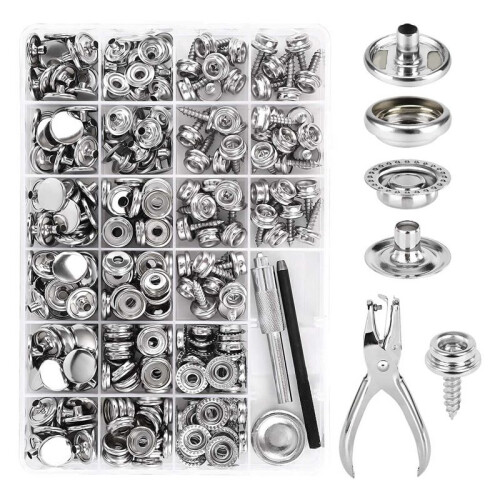 Canvas Snap Kit, Grade Stainless Steel Snaps, with Setting Tool 314PC 1