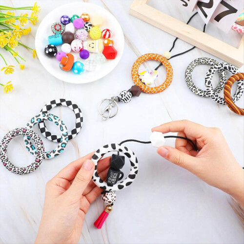 32 PCS Silikon Perlen Ringe 65mm Runde Silikon Ring DIY Schmuck 2