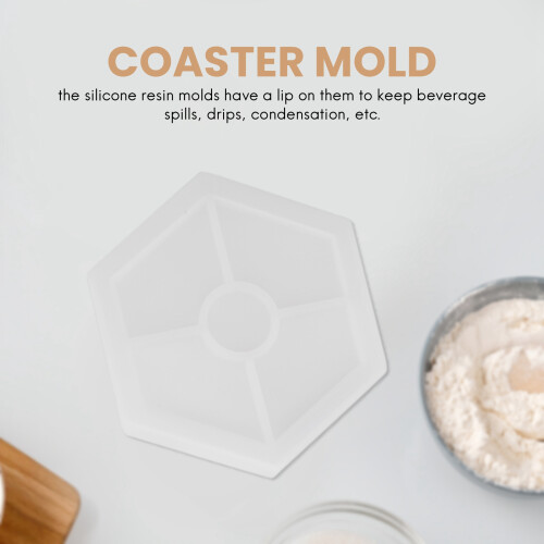 8 Pack Hexagon Silicone Coaster Molds for Casting with Resin,Concrete 2