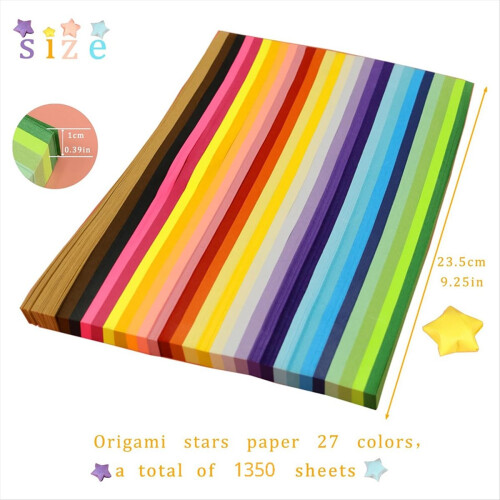 1350 Blatt Sternpapierstreifen 27 Sortiment Farbe Sternpapier 2