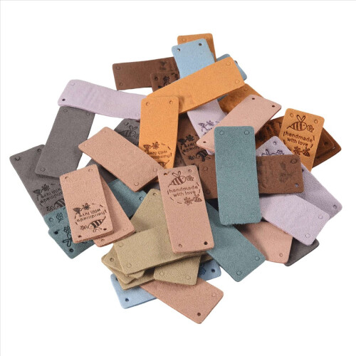 50Pcs Handmade Label Hang Tags for Handmade with Love Tags Leather 2