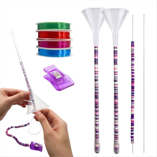 2Pcs Beading Funnel-Clay Beads Bracelet Making Kit 2