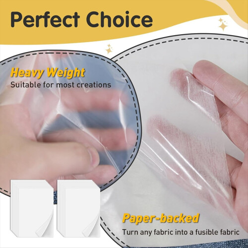 Iron on Adhesive Sheets 20PCS,Double-Sided Heat Melt Fabric Sheet, 2