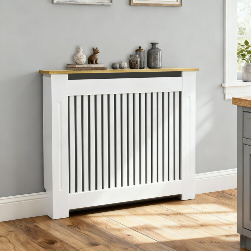 L(152x20x92.5cm) Modern White Radiator Cover 1