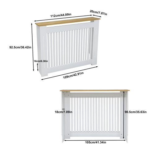 L(152x20x92.5cm) Modern White Radiator Cover 2