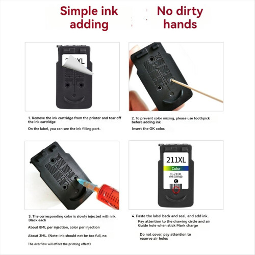 Refillable Ink for -211XL MP240 2