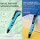3D Printing Pen for Kids Educational Art Tool Blue 6