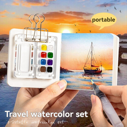 Tragbare Palette, Farbpalette, Mini-Aquarell-Skizzenbuch, DA 2