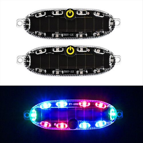 2PC Solar LED Warnleuchte Auto Wireless Flash Licht Blinklicht 2