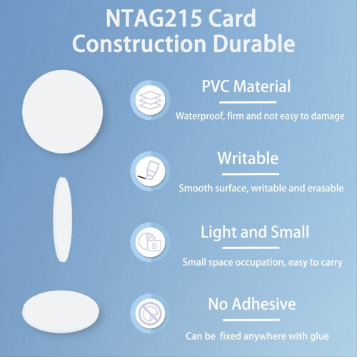 50PCS NFC Tags with Adhesive Back for TagMo and NFC Enabled Devices 2