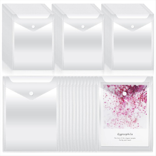 Plastic Envelopes with Snap Button Stamp and Die Storage Pockets 2