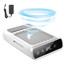 Nastopee 80W Nail Dust Collector, Rechargeable Nail Dust Extractor with 4500RPM Suction, LCD Touch Screen, Adjustable Speed & Reusable Filter