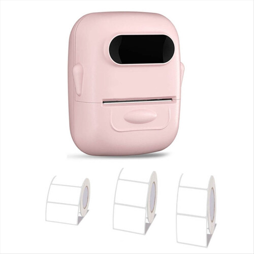 Label Printer Thermal Printer Inkless Adhesive Name Sticker Pink 1