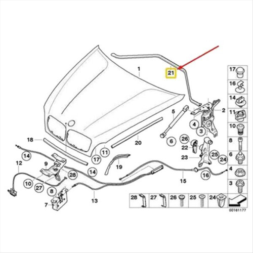 Car Engine Hood Sealing Gasket for X5 X6 E70 E71 2