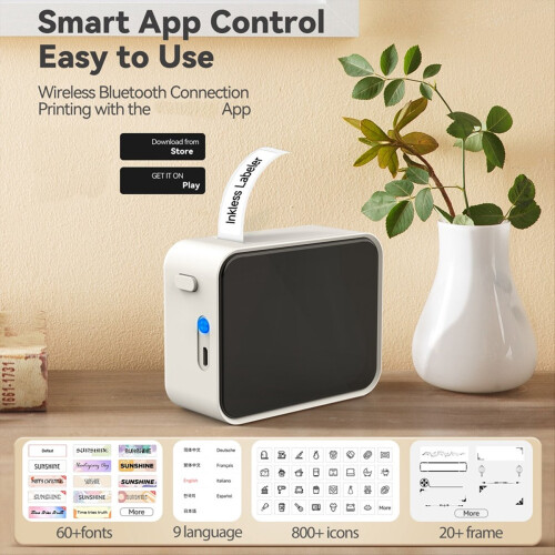 Bluetooth Similar As D11 D110 D101 P15 Thermal Label Printer White 2