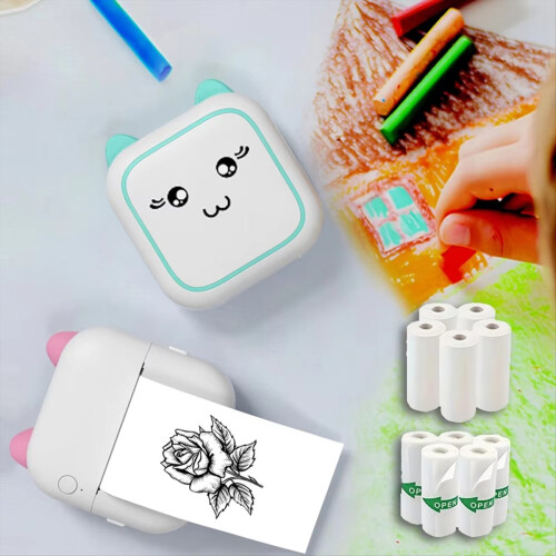 Mini Printer Thermal Adhesive Labels Printer for Home and Office 2