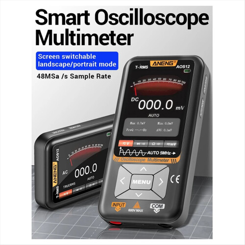 AOS12 2-in-1 Oscilloscope Multimeter 5MHZ 48MSa/S Sampling 2