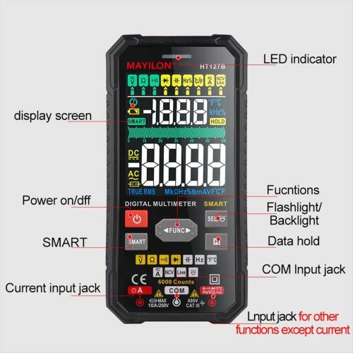 HT127B Digital Multimeter 6000 Counts Universal Meter 2