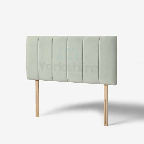 (Double Grey)4ft 6inch Plush Velvet Padded Lined Headboard