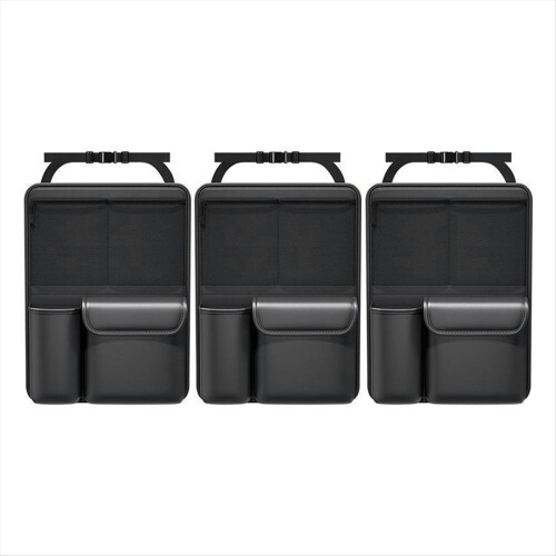 Car Trunk Leather Storage Bag set Foldable Car Seat Back Tools 1