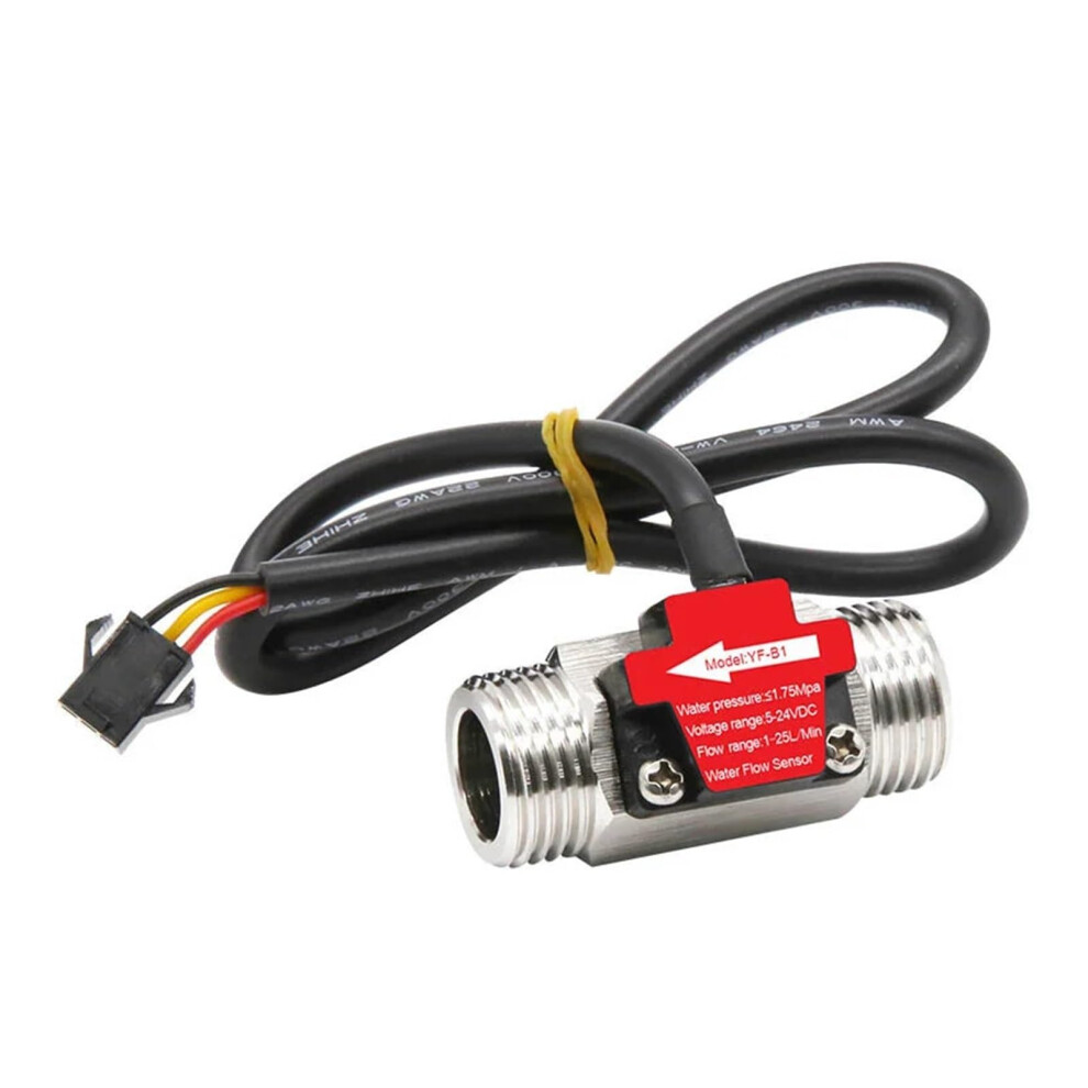 Dc3.5-24V Flowmeter Dn15 G1/2 Stainless Steel Turbine Water Sensor 1-25 L/Min For Water And Diesel 66Mm 9354506482886