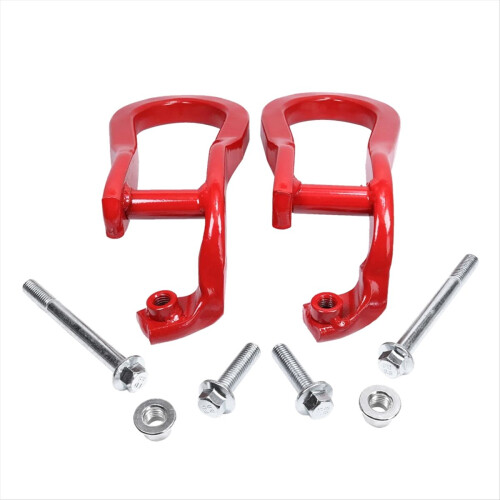 For 2015-2019 Front Bumper Towing Hooks Red 1