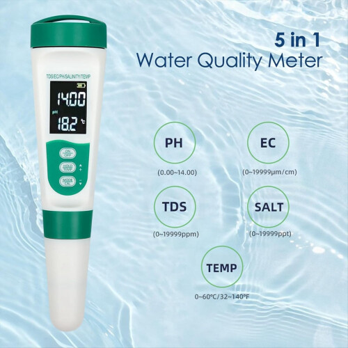 PH Meter, Voice Water Quality Tester, PH/EC/TDS/Salinity/Temp Meter 2