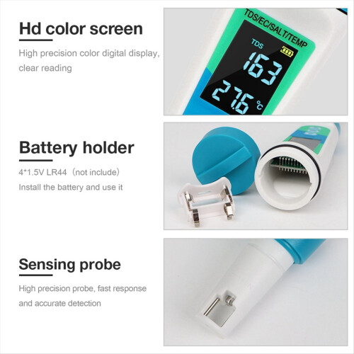 4-in-1 Digital Salinity Meter TDS/EC/SALT/TEMP Detector 1