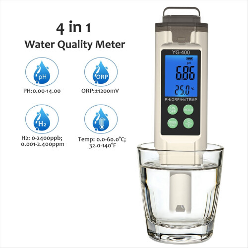 -400 Water PH ORP H2 Temperature Tester Hydrogen TDS Temp Meter 2