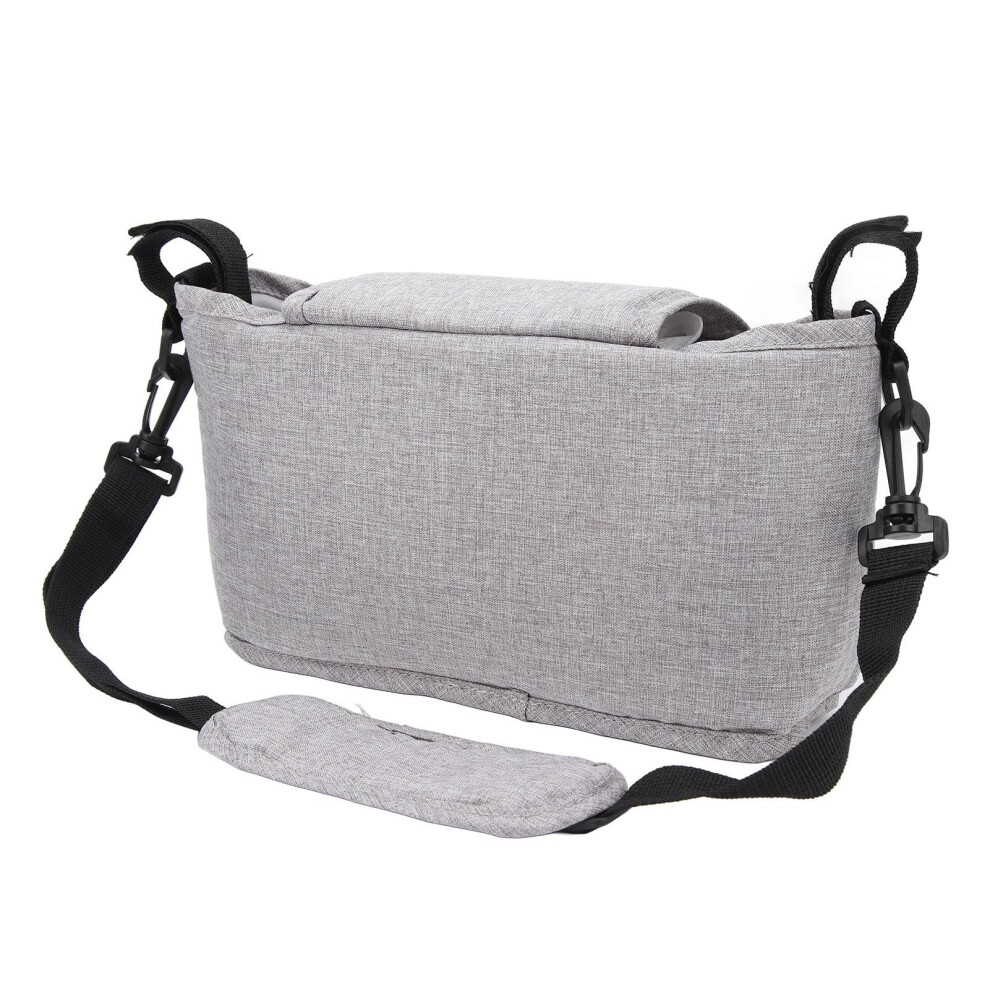 Stroller Travel Bag Large Capacity With Multiple Compartments Hanging Bag Snap Closure Oxford Cloth For Camping Gray