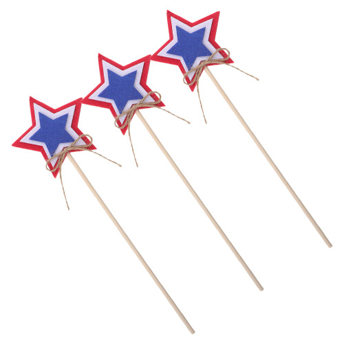 3Pièces Baguettes Décoratives Bois Feutre Couleurs Variées