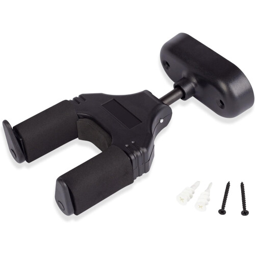 Automatic Lock Wall Hanger Guitar Violin Holder - Easy Installation, Space-Saving Metal Texture Wall Mount 2