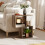 Homcom HOMCOM Side Table, Narrow End Table with Storage Shelves, Oak 1