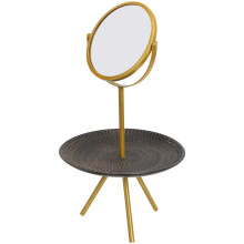 Multi-Color 360 Rotation Vanity Mirror with Tray for Home