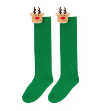 Women Striped Over Knee Socks Thigh High-16 pure green