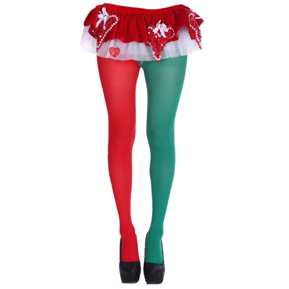 Red/Green Christmas Women Pantyhose Assorted Color- Yin Yang J